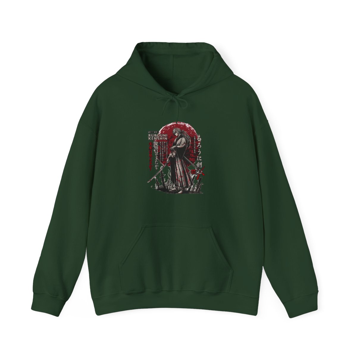 Kenshin Himura Hoodie, Rurouni Kenshin Hoodie, Anime Hoodie, Vintage Hoodie - Artsholic - Fan Art Merch - alternate angle 5, merchandise
