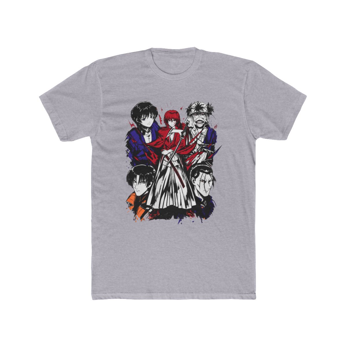 HUBGO Anime Rurouni Kenshin Shirt Merch Casual Short Sleeved T Shirt Tee, Adult, Size: 4XL, Black - alternate angle 3, merchandise