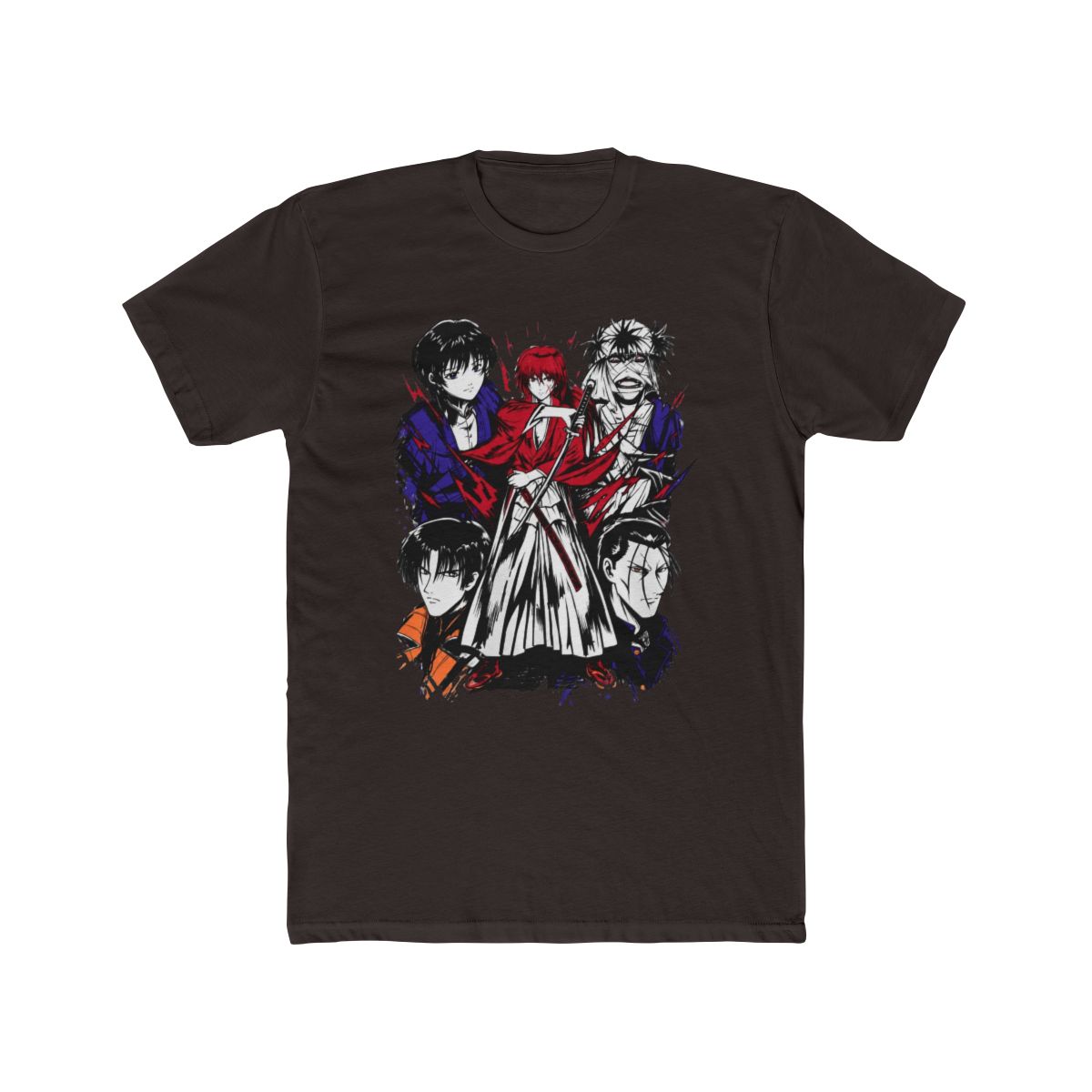 HUBGO Anime Rurouni Kenshin Shirt Merch Casual Short Sleeved T Shirt Tee, Adult, Size: 4XL, Black - alternate angle 2, merchandise