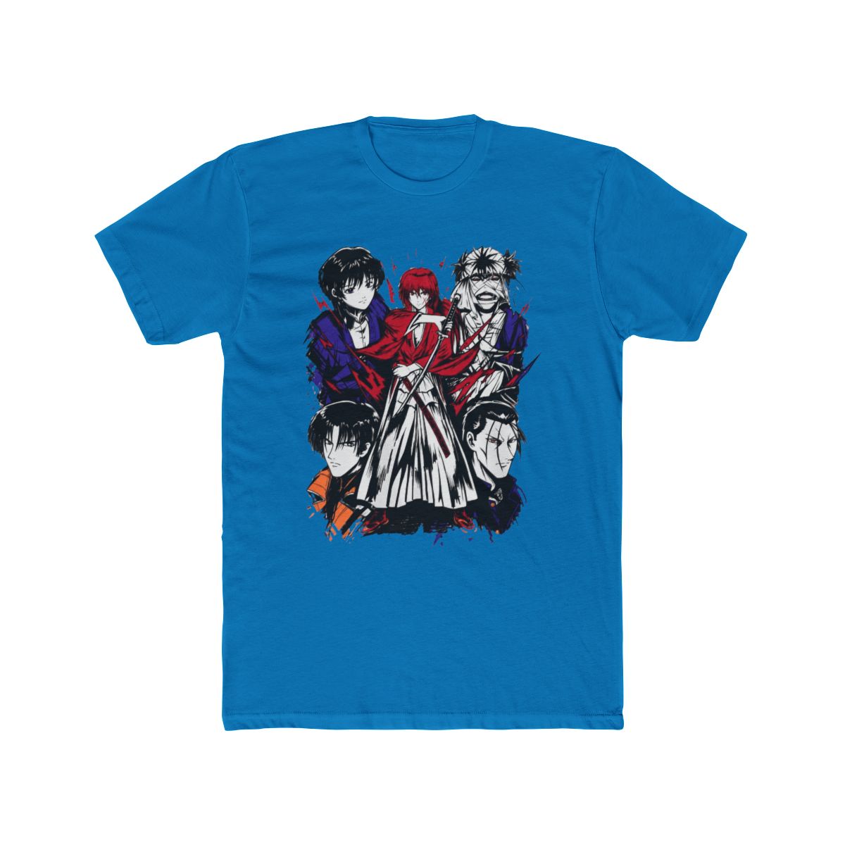 HUBGO Anime Rurouni Kenshin Shirt Merch Casual Short Sleeved T Shirt Tee, Adult, Size: 4XL, Black